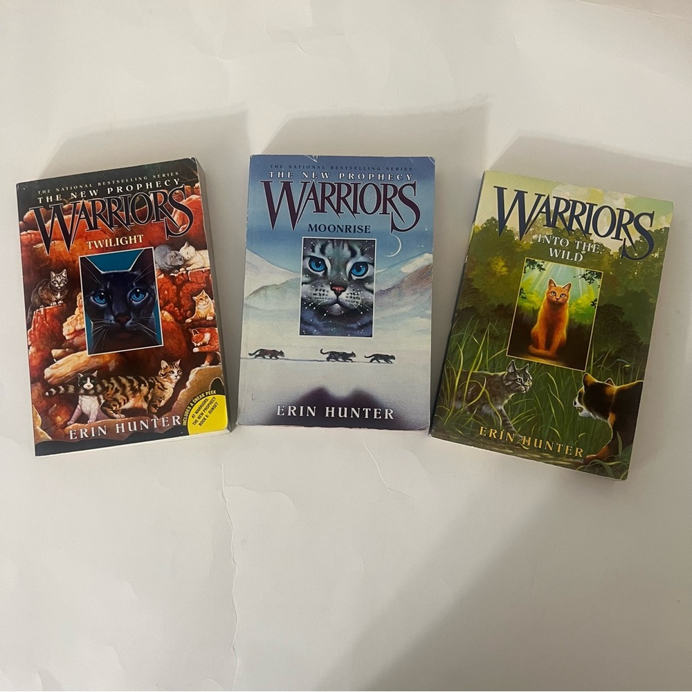 Set of 3 Warriors books by Erin Hunter paper cover